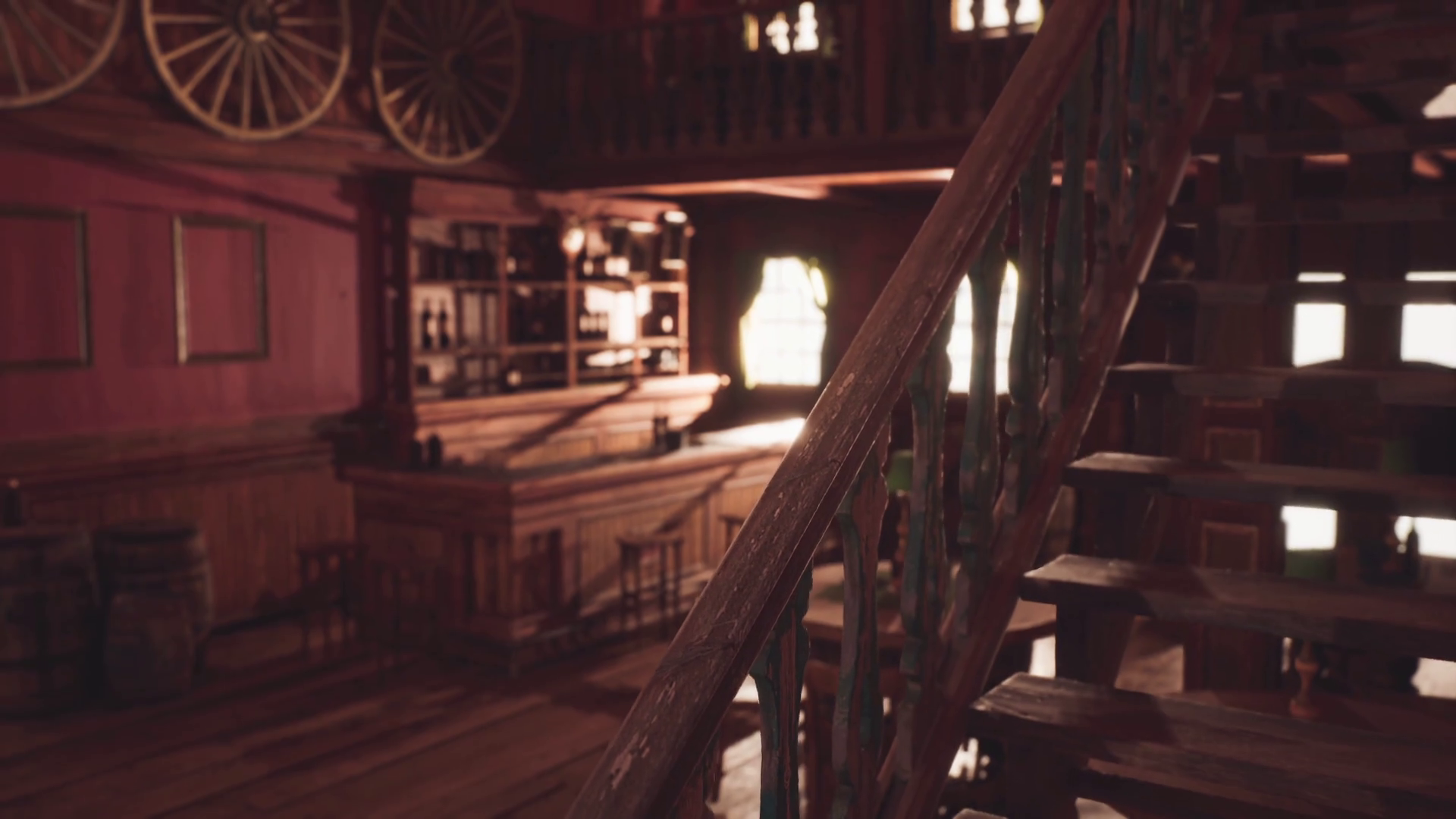 Inside Historic Saloon With Wooden Decor Stock Motion Graphics SBV ...