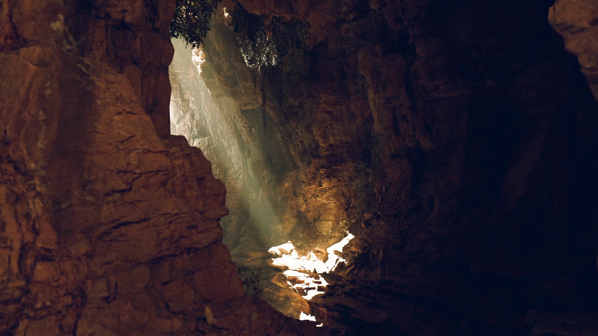 Sunlight Streaming Into Rocky Cave Revealing Stock Motion Graphics SBV ...