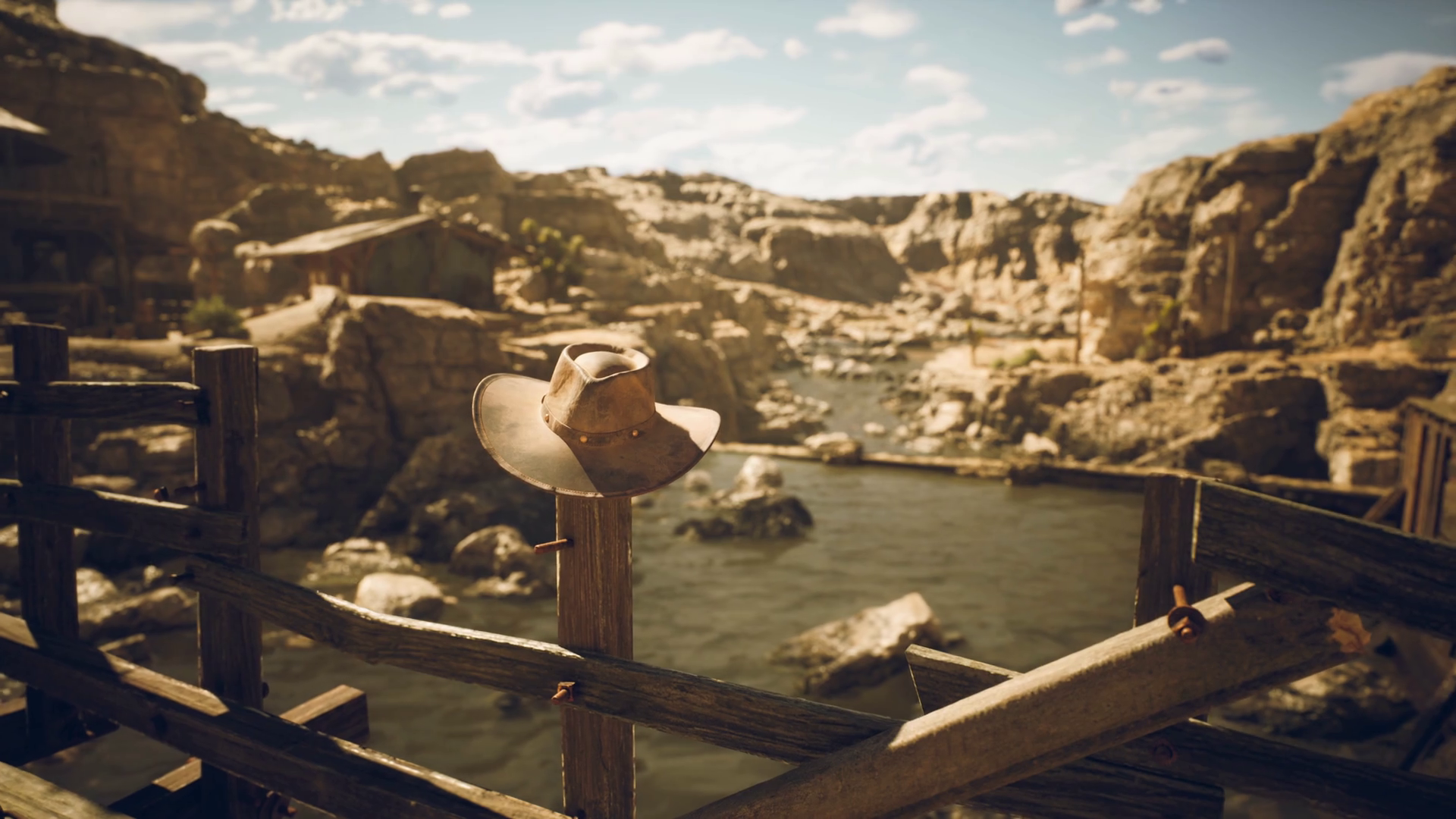 A Rustic Hat Resting On Wooden Fence Near Stock Motion Graphics SBV ...