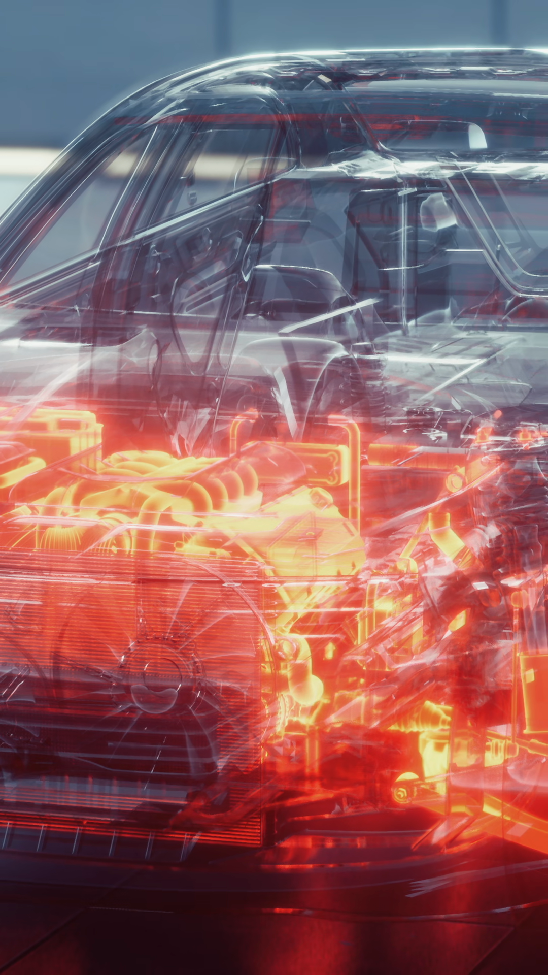 Vibrant Transparent Car Reveals Engine Stock Footage SBV-353832154 ...