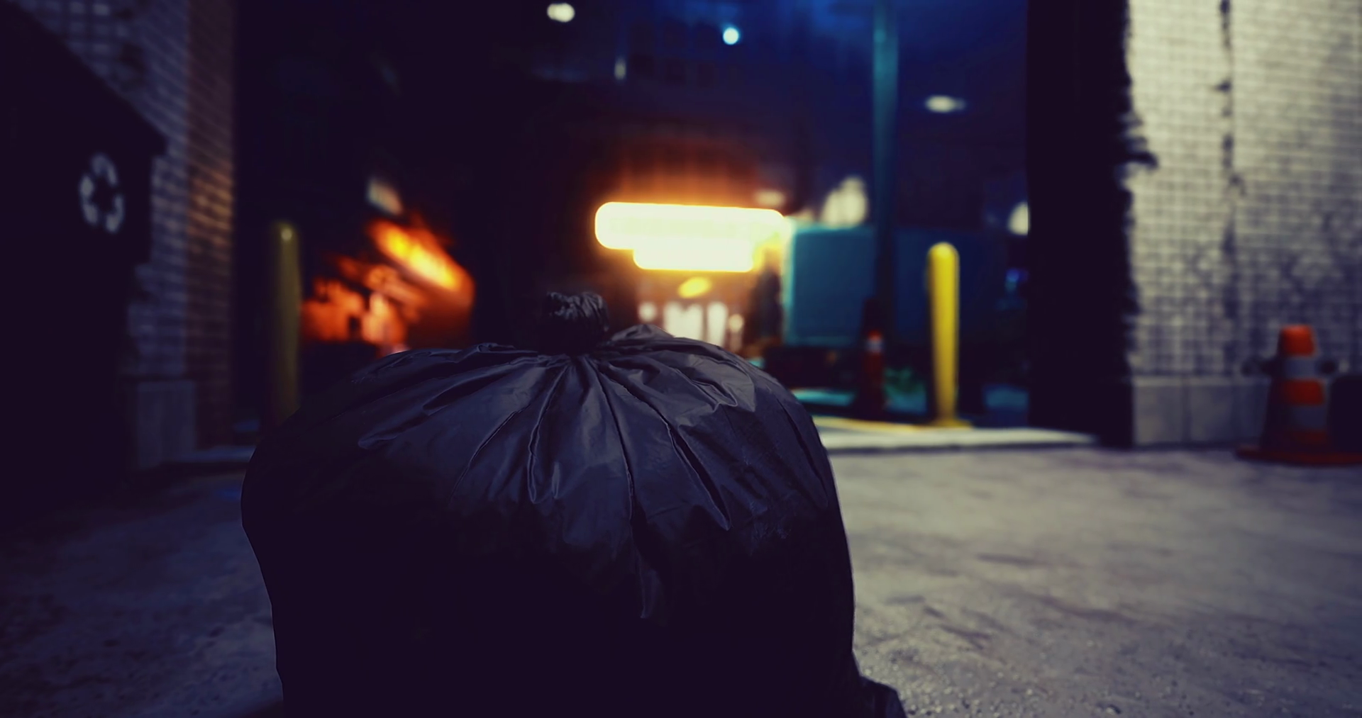 Discarded Bag Sits On Alley Floor Near Urban Stock Motion Graphics SBV ...
