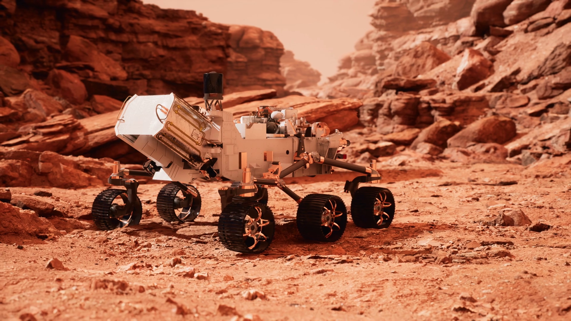 Mars Rover Perseverance Exploring Red Planet Stock Motion Graphics SBV ...