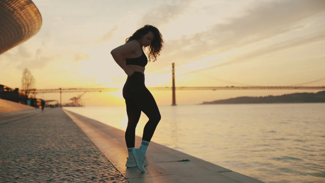 Person Running Morning Sunrise Stock Footage: Royalty-Free Video Clips ...