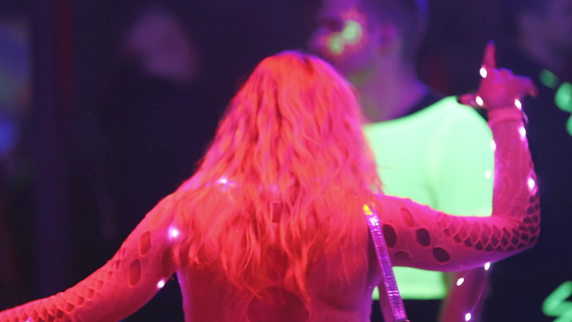 A Woman With Long Red Hair Is Dancing In Club Stock Footage SBV ...