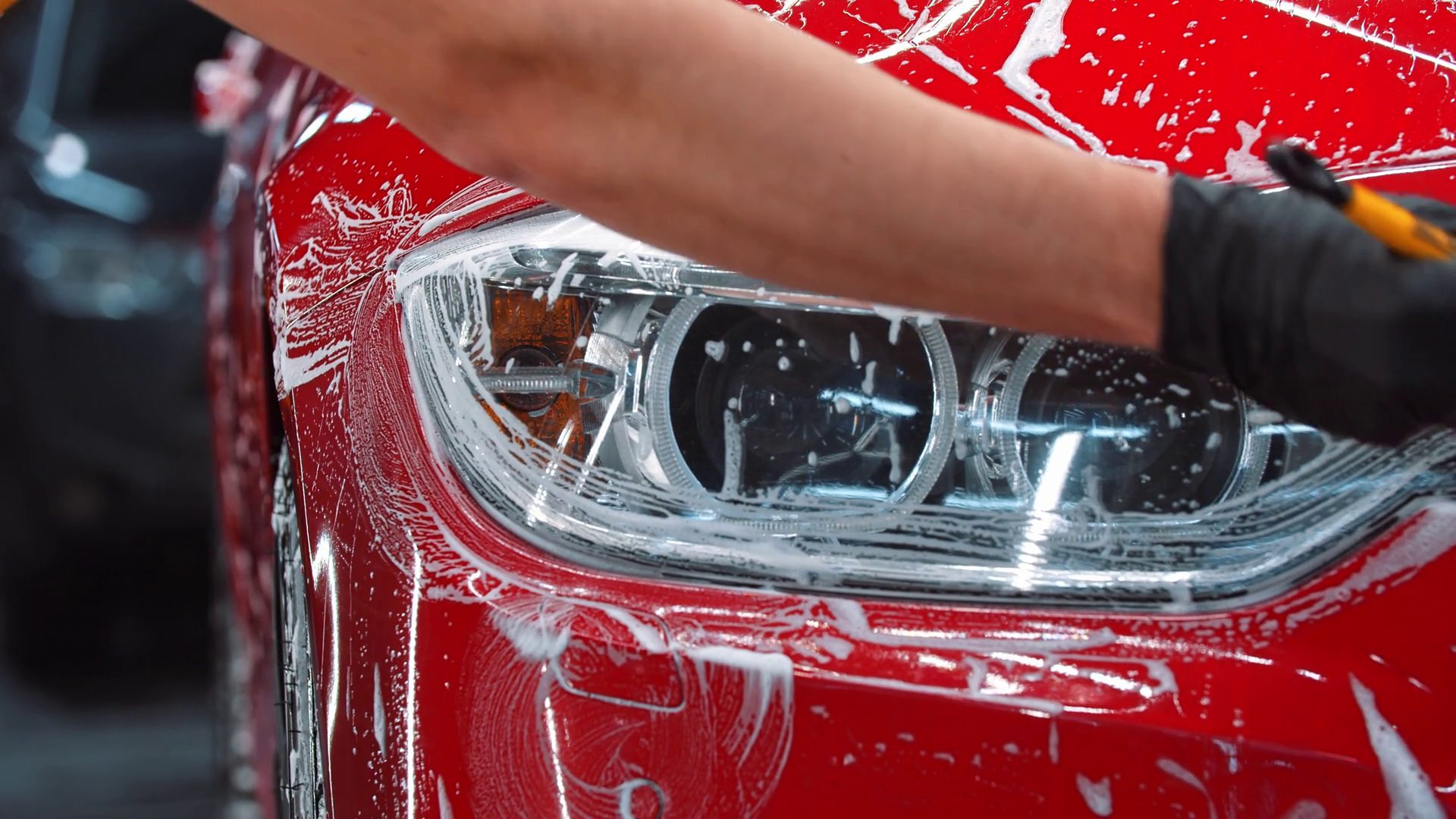 Auto Cleaning Service - Man Applying Stock Footage SBV-339010844 ...