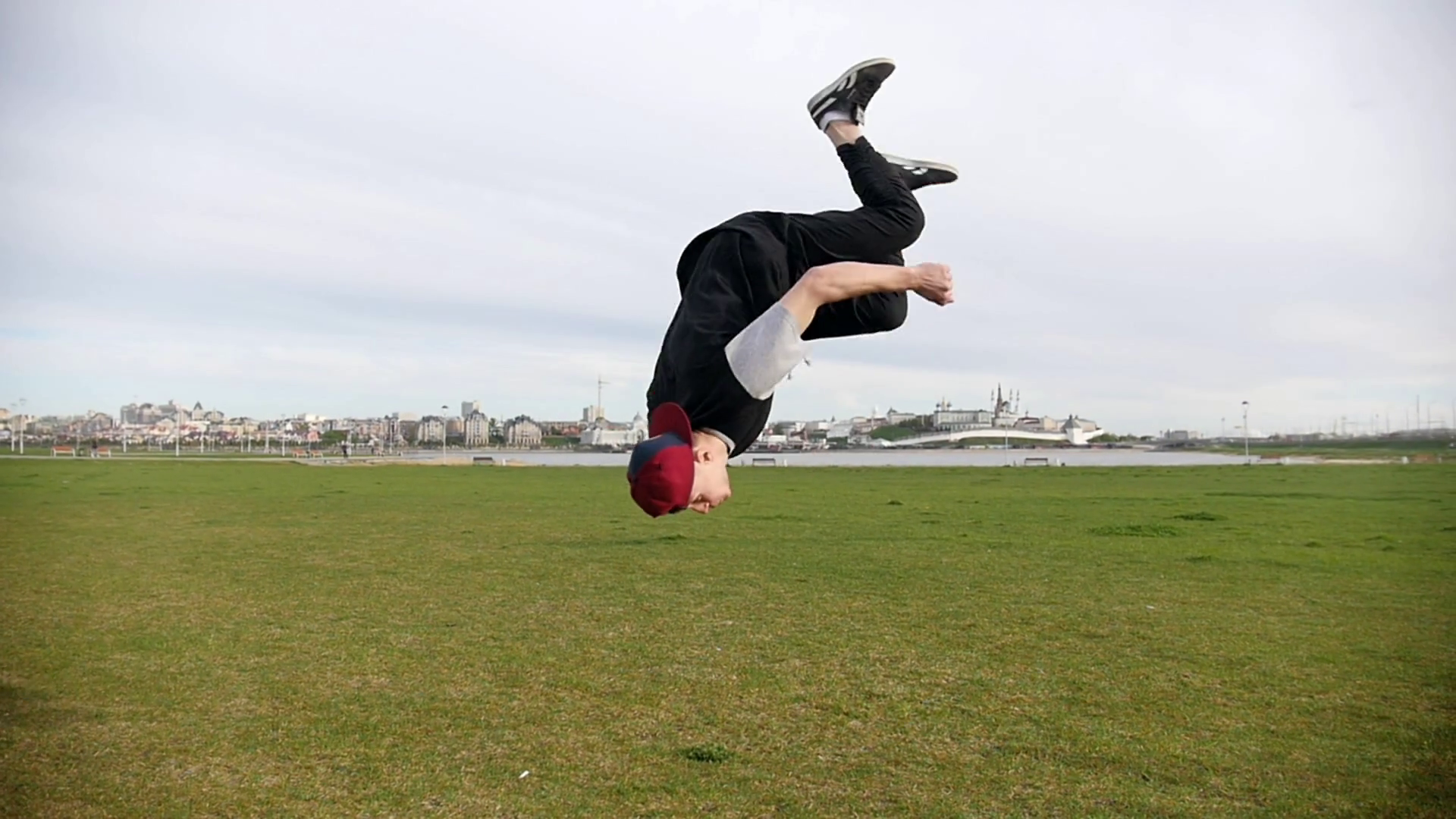 Back Flip Somersault In Slow Motion Teenager Stock Footage SBV ...