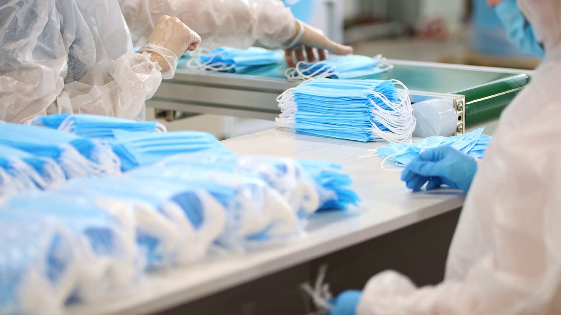 Industrial Production Of Medical Masks - Stock Footage SBV-338763459 ...