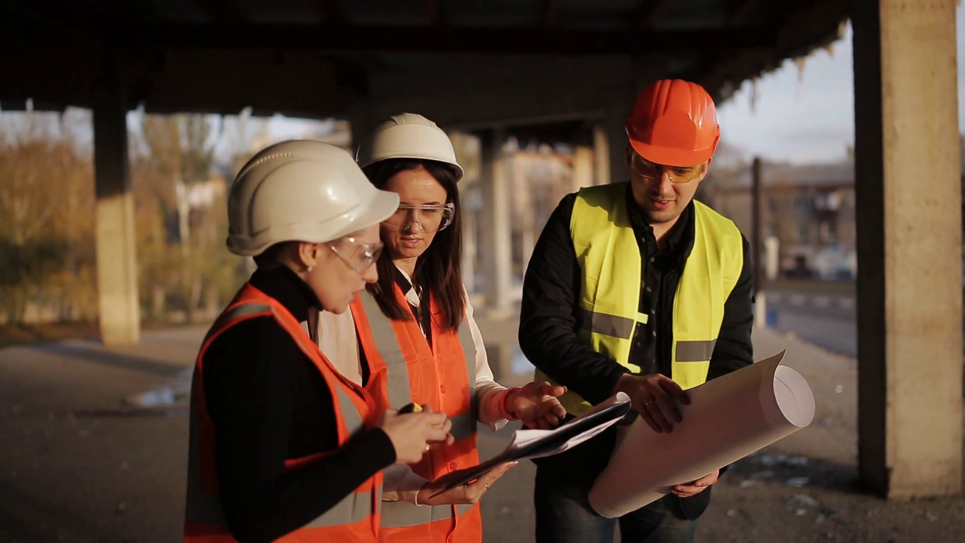 Discussion Of Construction Project On Site Stock Footage SBV-329130508 ...