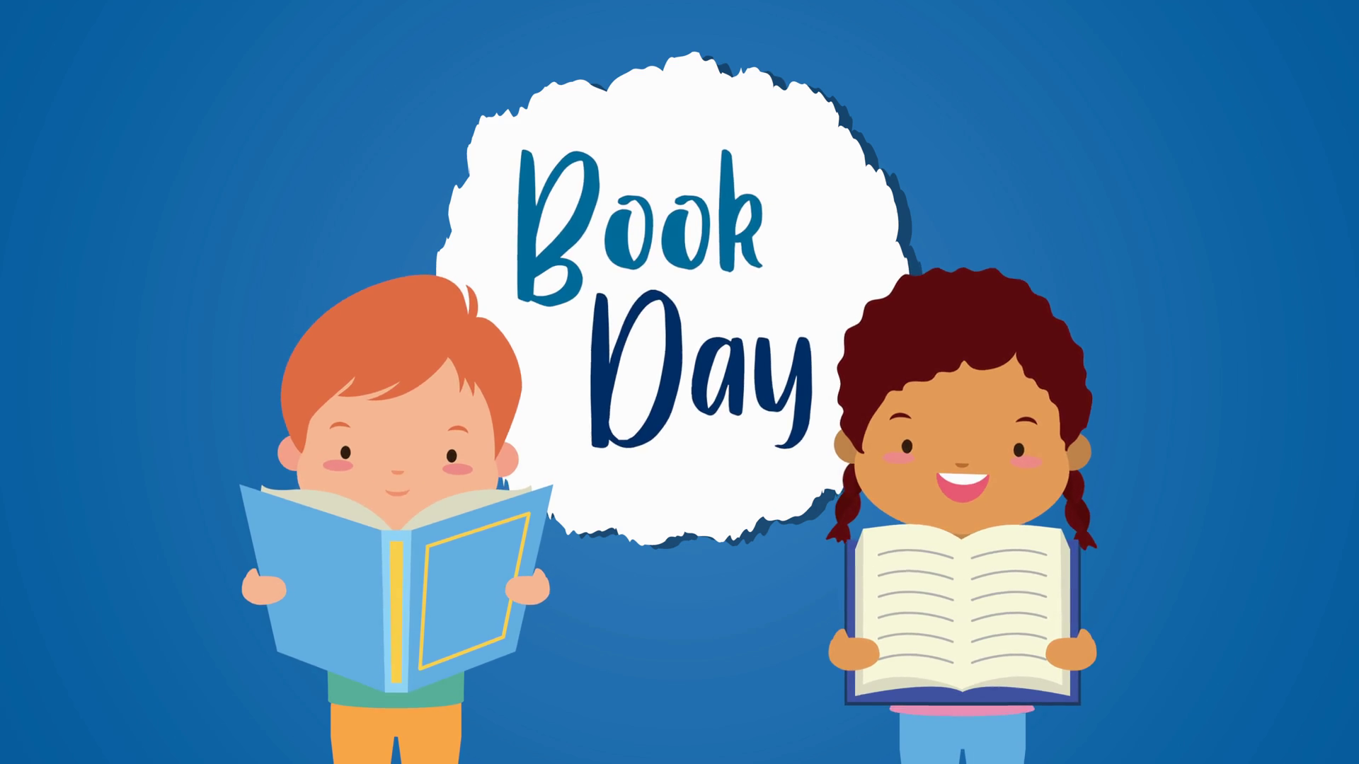 World Book Day Celebration: Kids Reading Stock Motion Graphics SBV ...