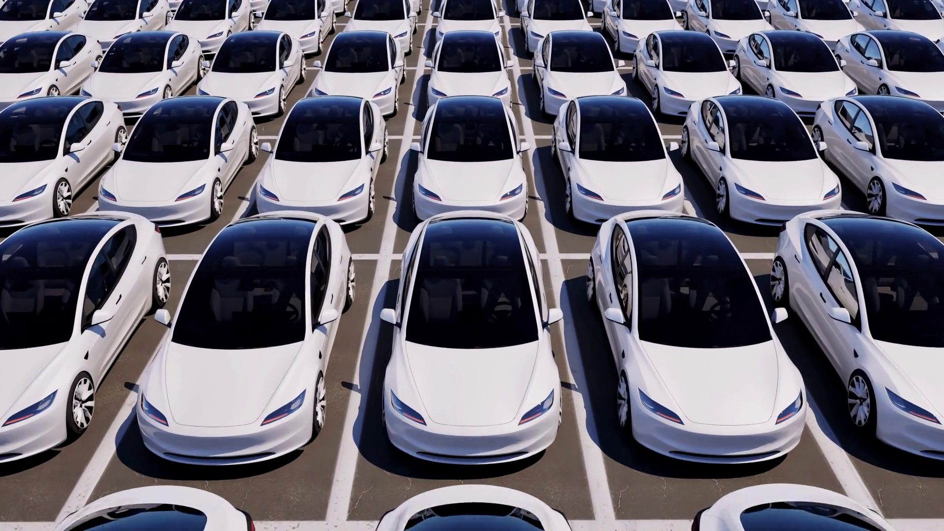 An Aerial View Over Vast Parking Lot Filled Stock Footage SBV-349246612 ...