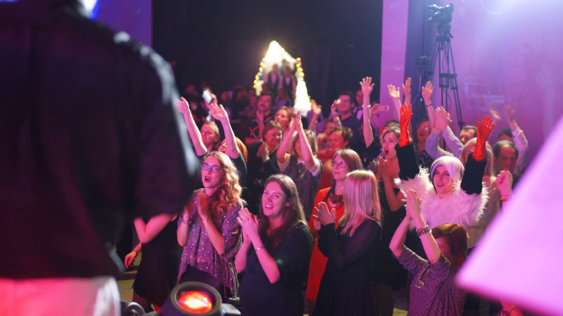 Audience Spectators Dance Applaud Rock Band Stock Footage SBV-313761277 ...