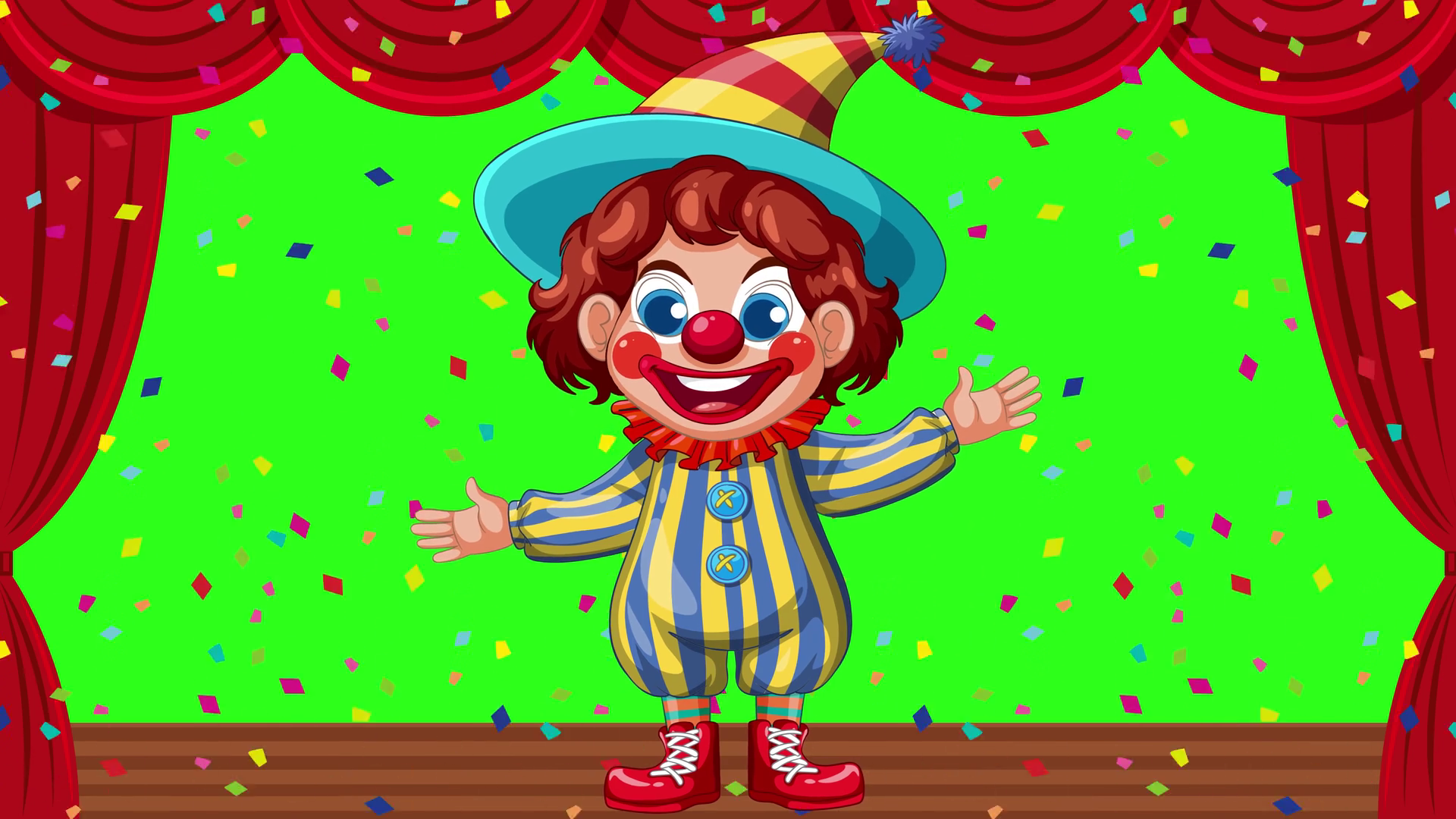 Colorful Clown Performance On Stage With Stock Footage SBV-352534103 ...