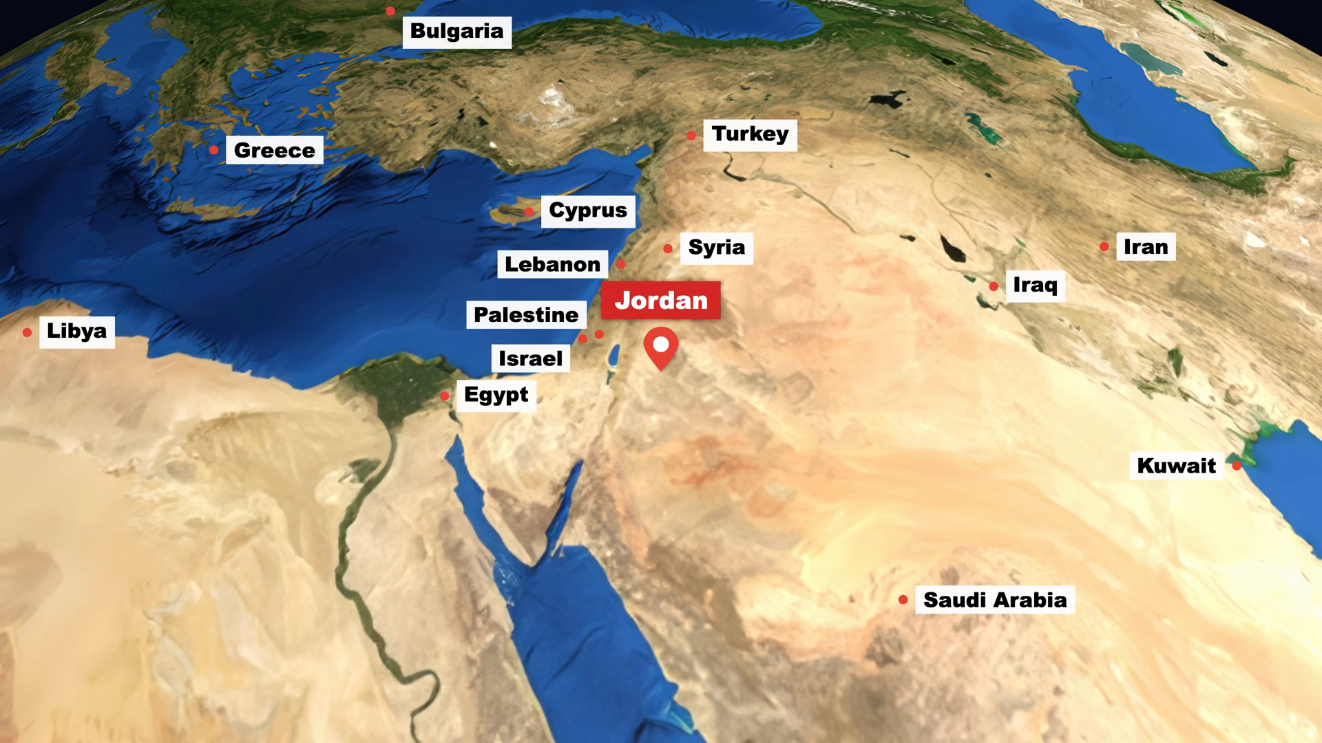 3d Earth Zoom Animation Focusing On Jordan Stock Footage SBV-354347916 ...