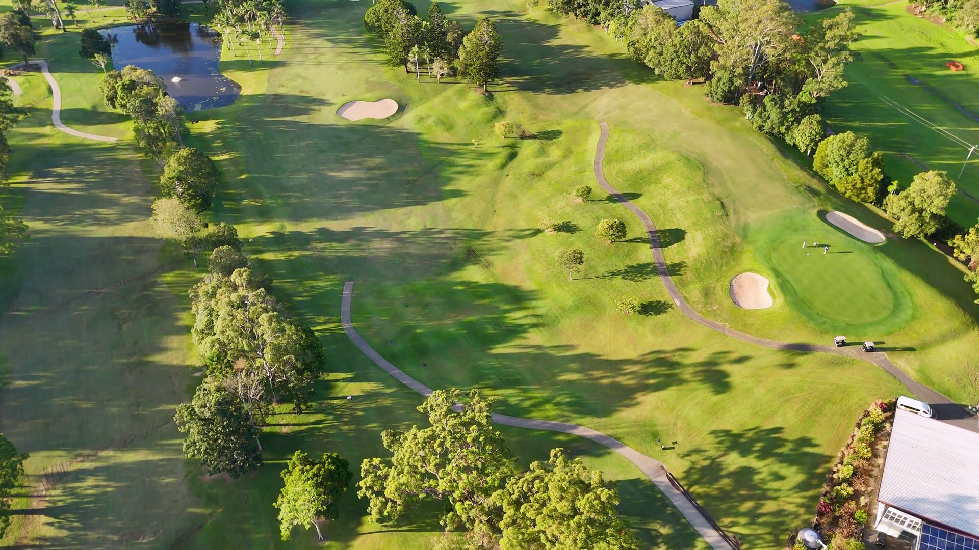 Aerial View Of Luxurious Golf Course Stock Footage SBV-352283413 ...