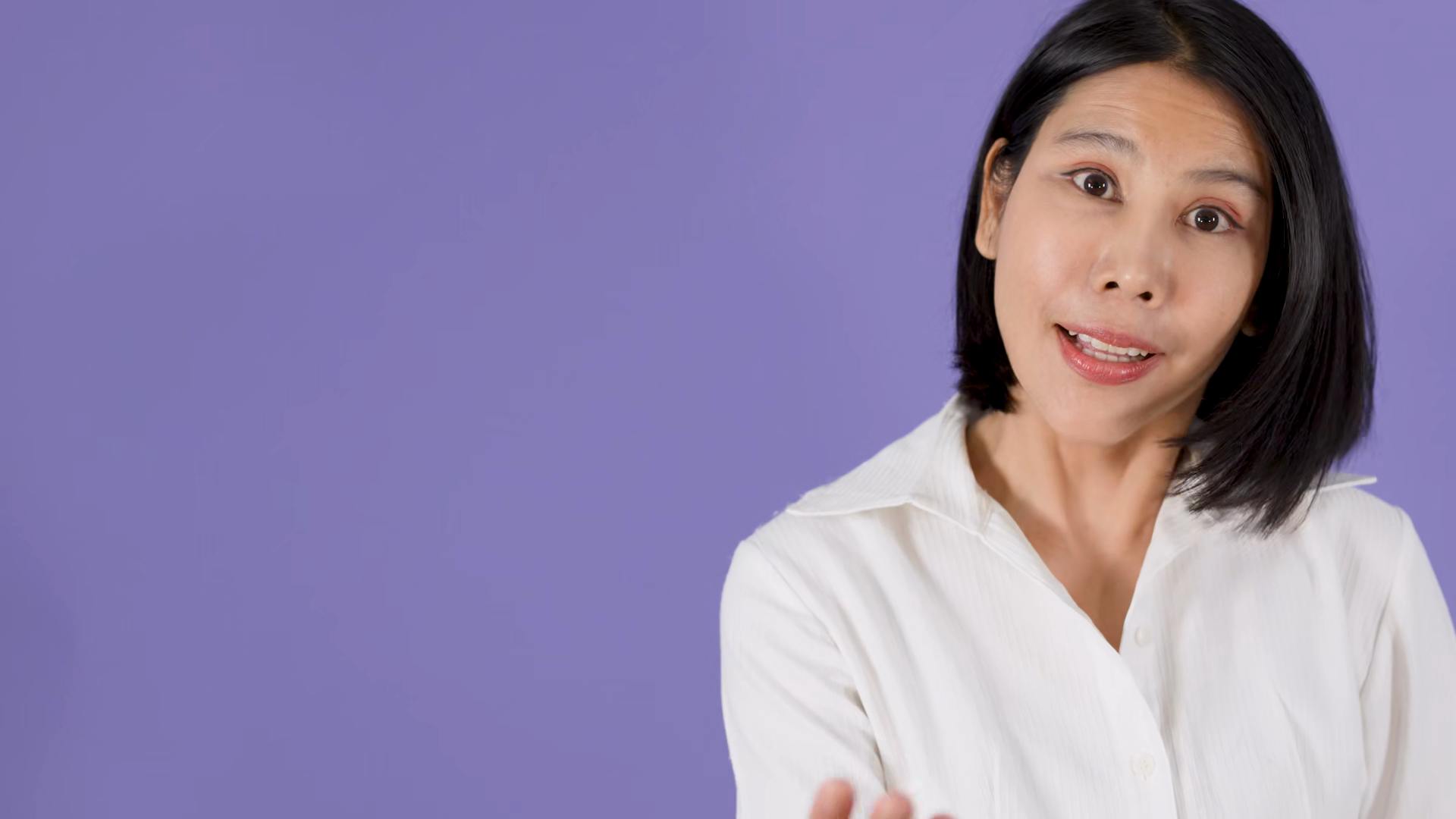 Smiling Asian Woman Making Inviting Hand Stock Footage SBV-354121794 ...