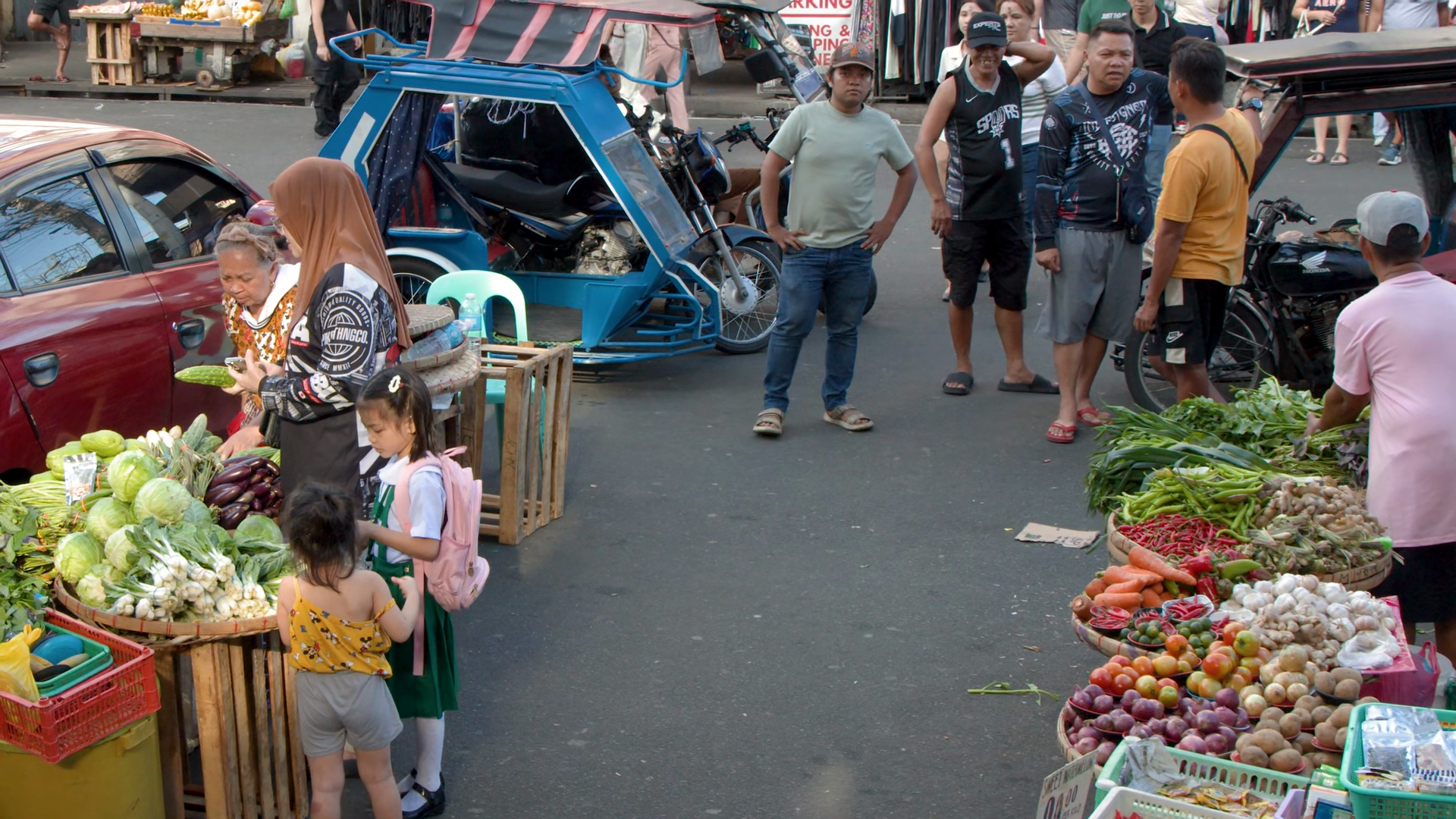 Busy Outdoor Street Market With Fresh Stock Footage SBV-354120677 ...