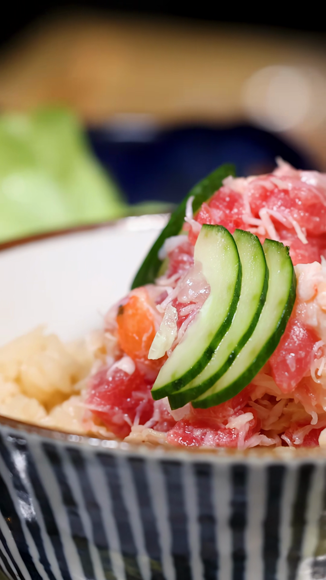 Close Up Of Japanese Kani Don Seafood Rice Stock Footage SBV-353671270 ...