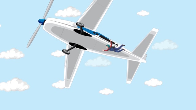 Jump From An Airplane Animation Stock Footage: Royalty-Free Video Clips ...