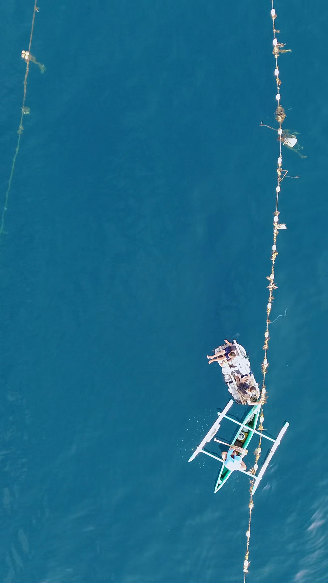 Top View Of Children Fishing On Raft In Calm Stock Footage SBV ...