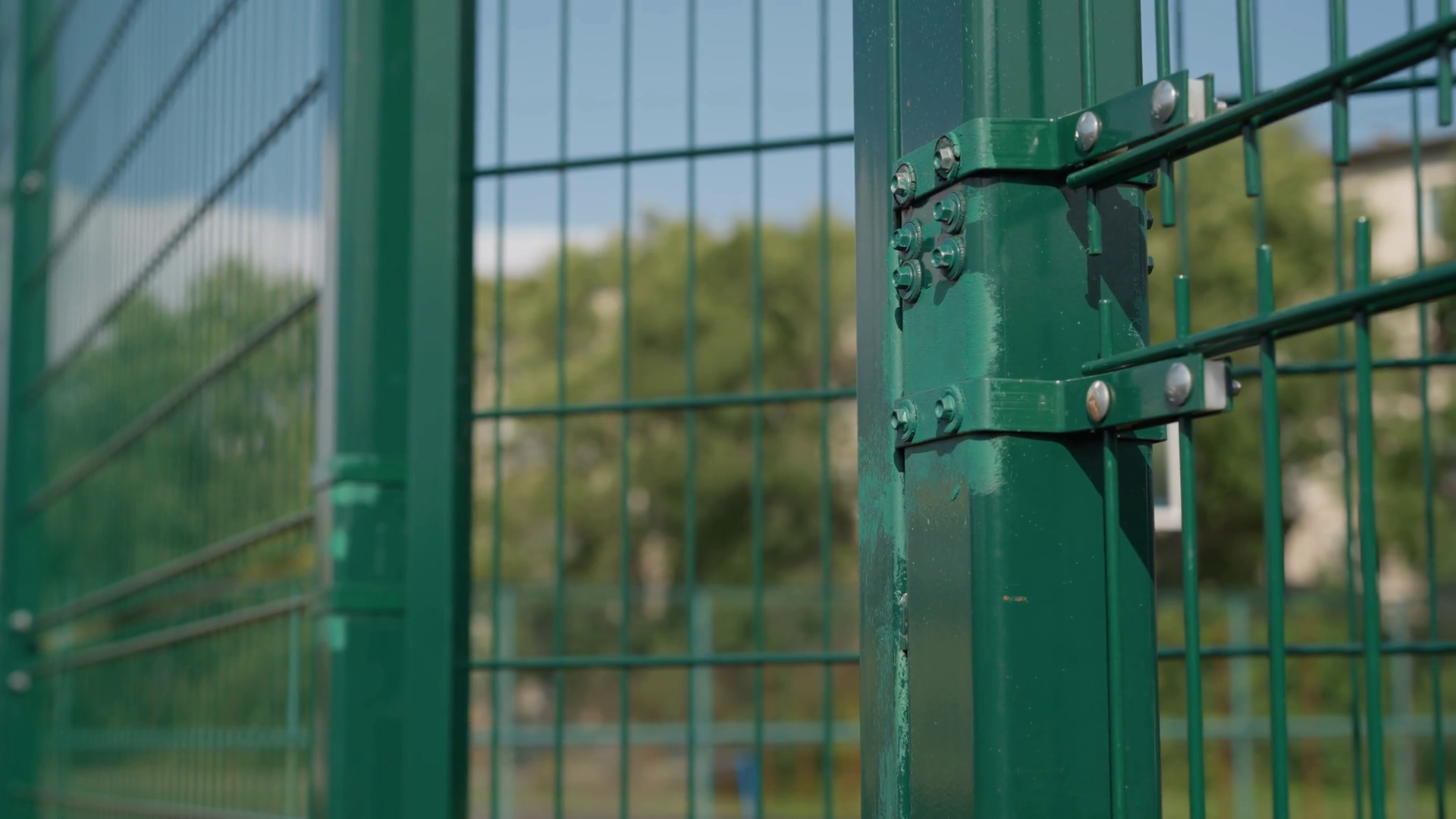 Close-up Of Coach Opening Green Metal Gate Stock Footage SBV-351814377 ...