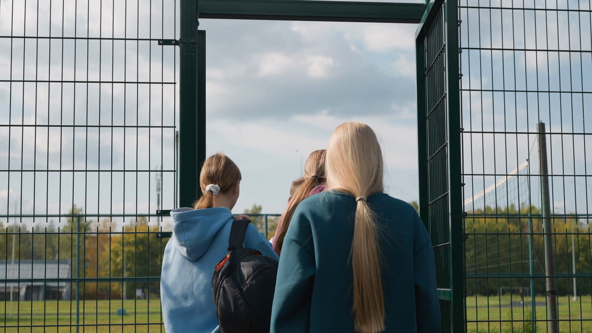 Back View Of Young People Entering Stock Footage SBV-351814376 ...
