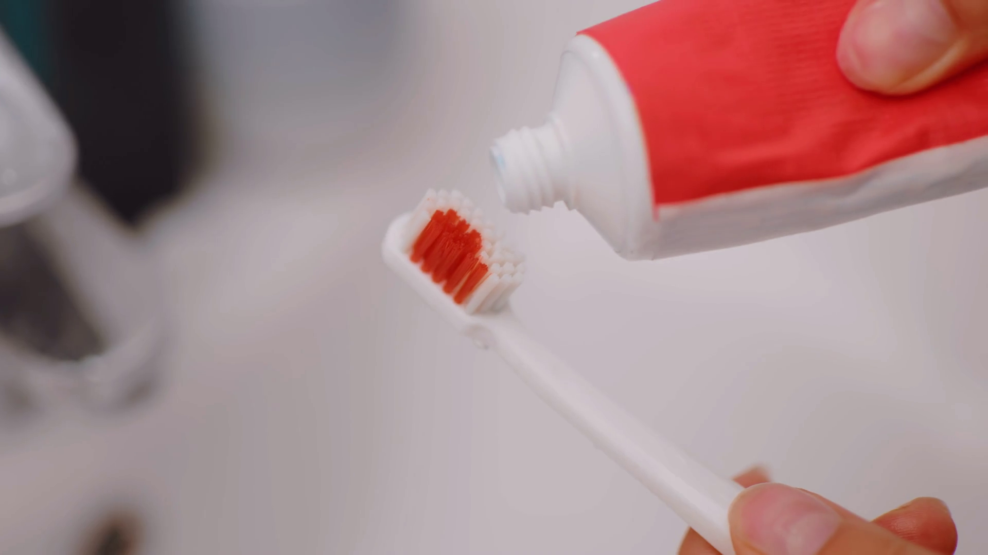 Close Up Of Toothpaste Being Squeezed From Stock Footage SBV-352967905 ...