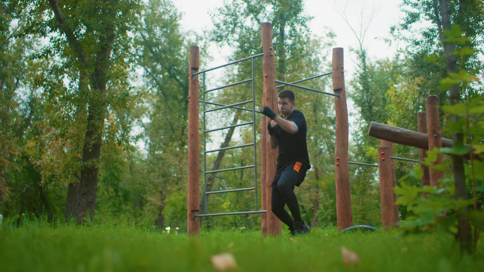 Outdoor Forest Boxing Training Session With Stock Footage SBV-353699907 ...