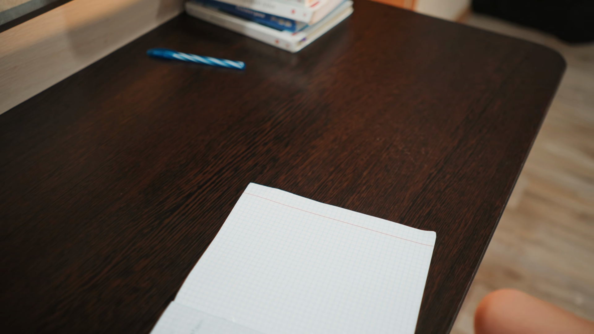 Notebook Writing Scene Dark Desk With Stock Footage SBV-354332677 ...