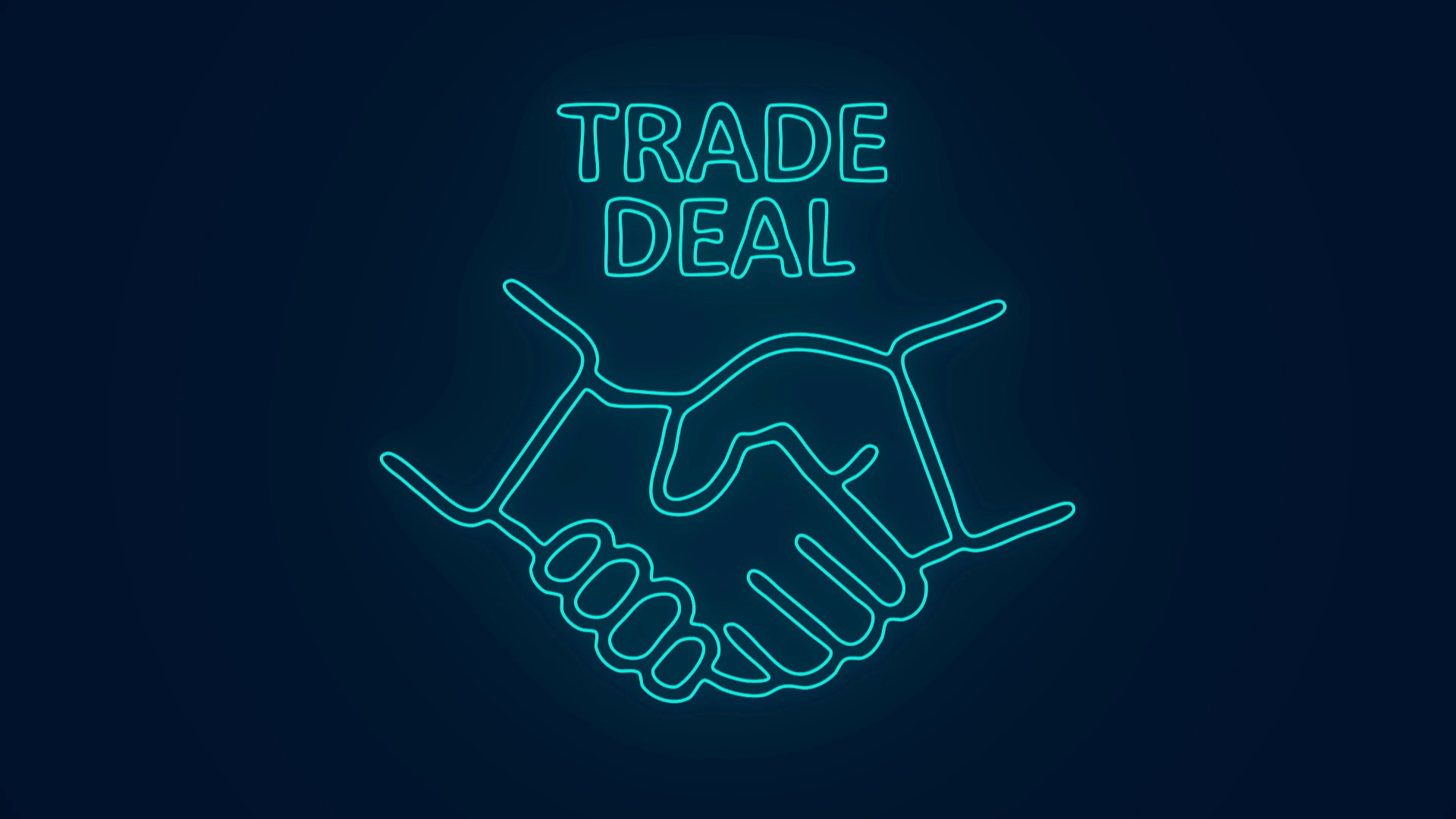 Trade Deal Handshake Neon Animation Business Stock Motion Graphics SBV ...
