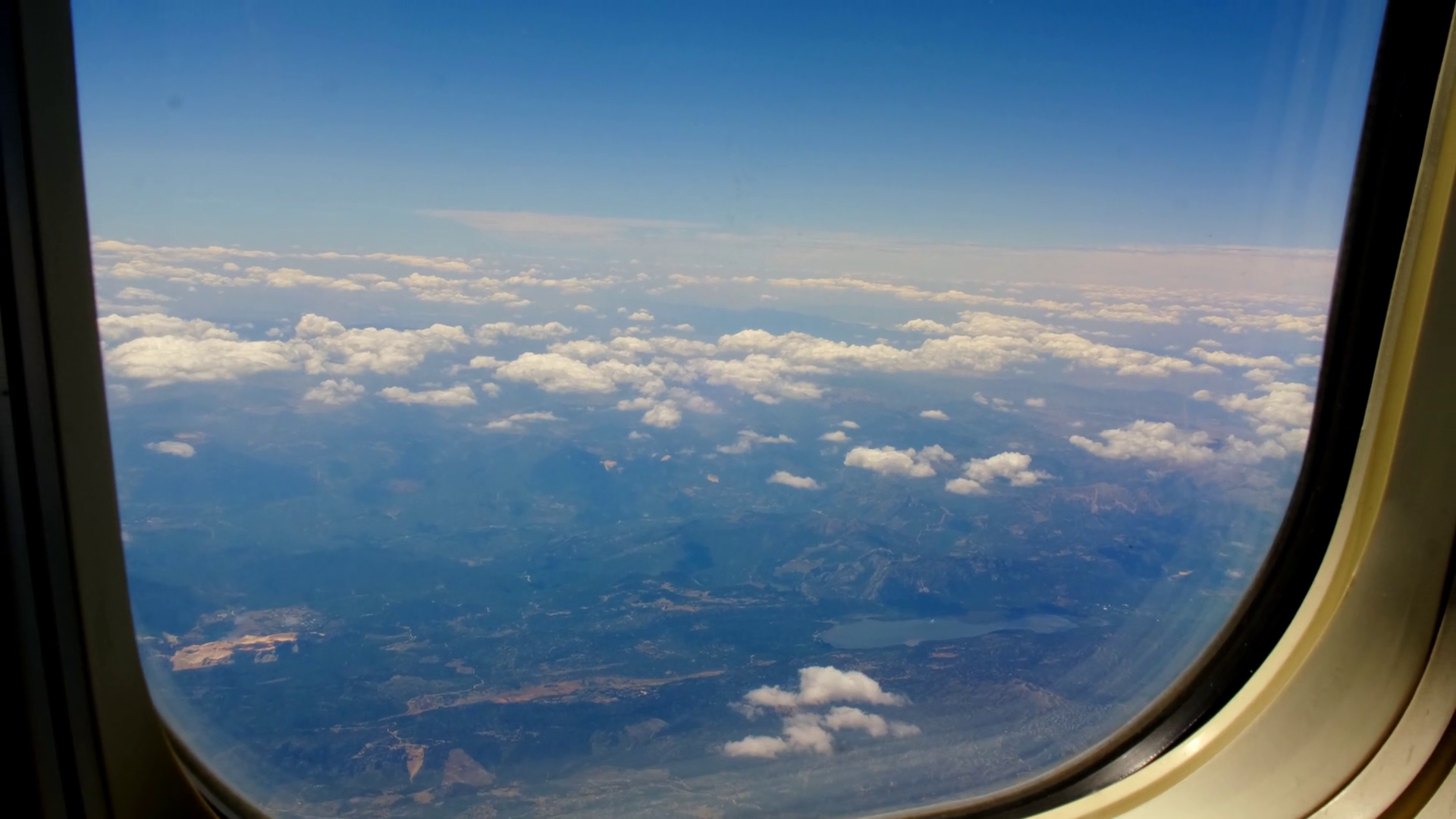 Airplane Flight View From Window Of Plane Stock Footage SBV-348551566 ...