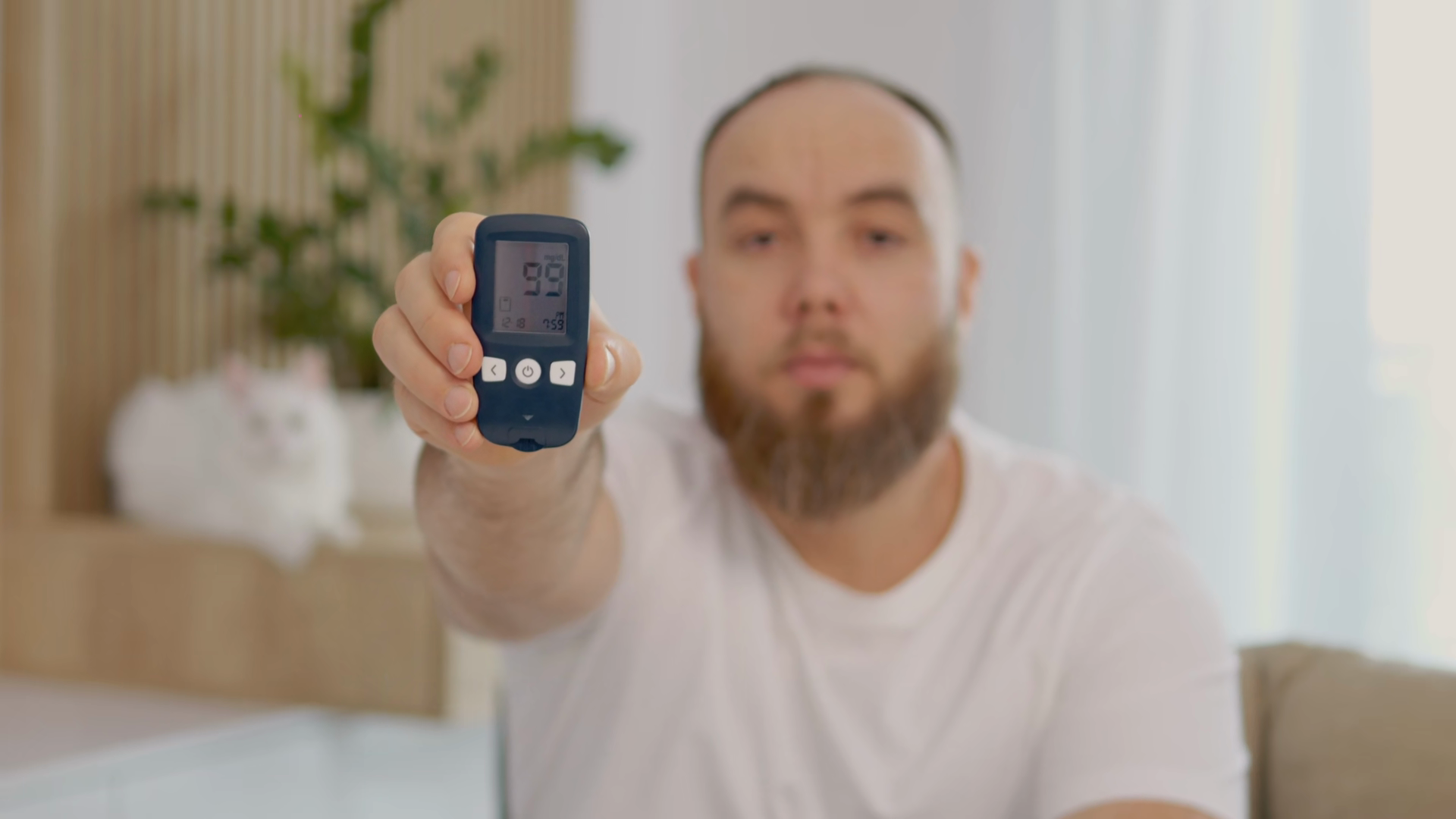 A Man Demonstrates To Use Glucometer Stock Footage SBV-354114774 ...