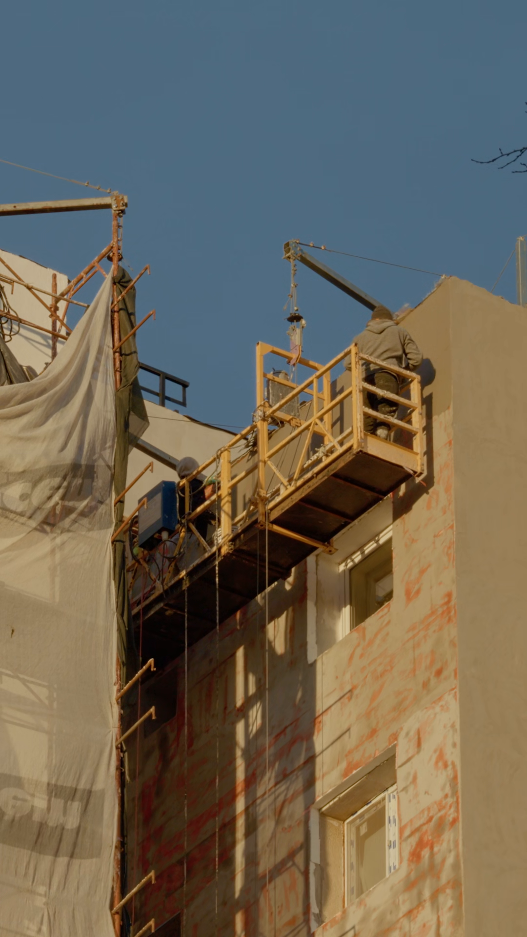 Vertical Screen: Workers Are Actively Stock Footage SBV-353609071 ...