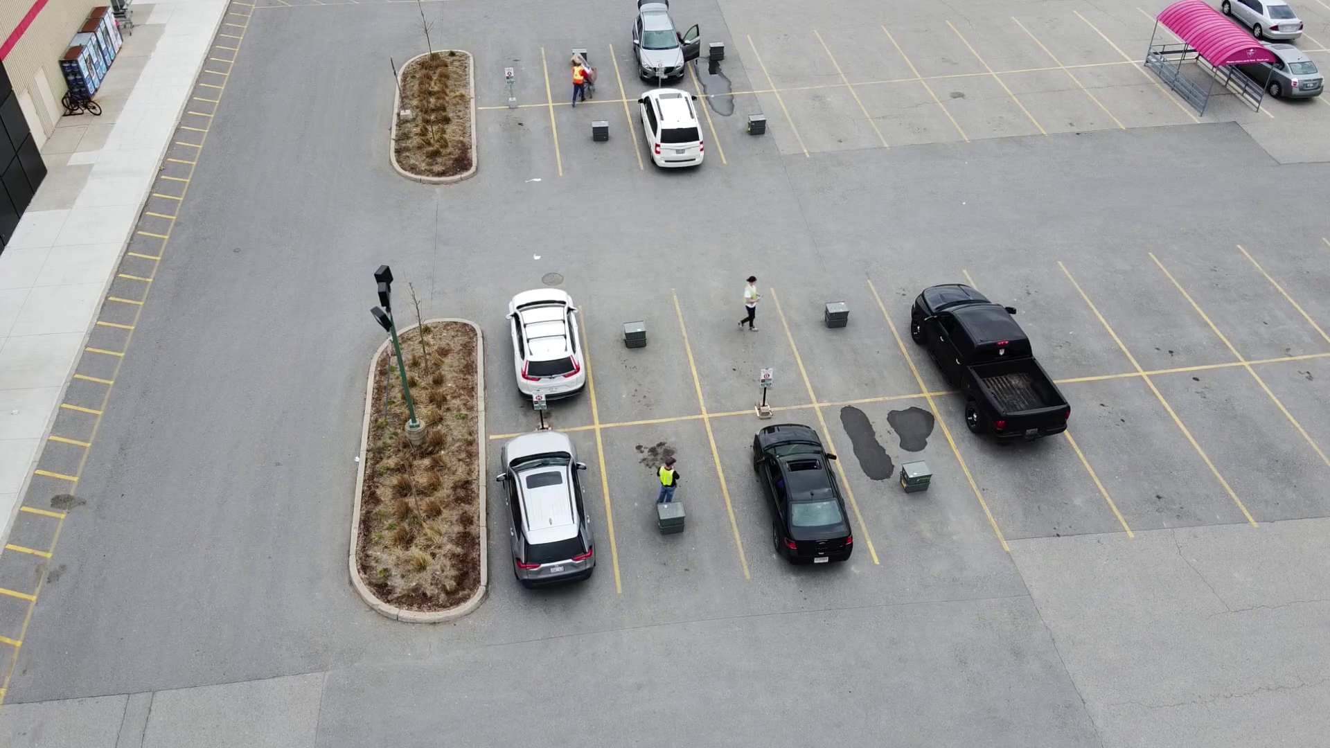 An Aerial View Shows Curbside Delivery Stock Footage SBV-347762523 ...
