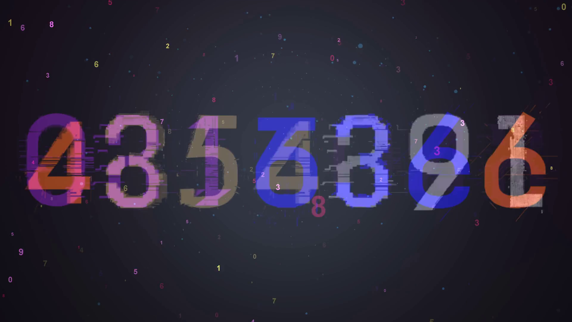 Vibrant Colorful Digital Numbers Glitching Stock Motion Graphics SBV ...