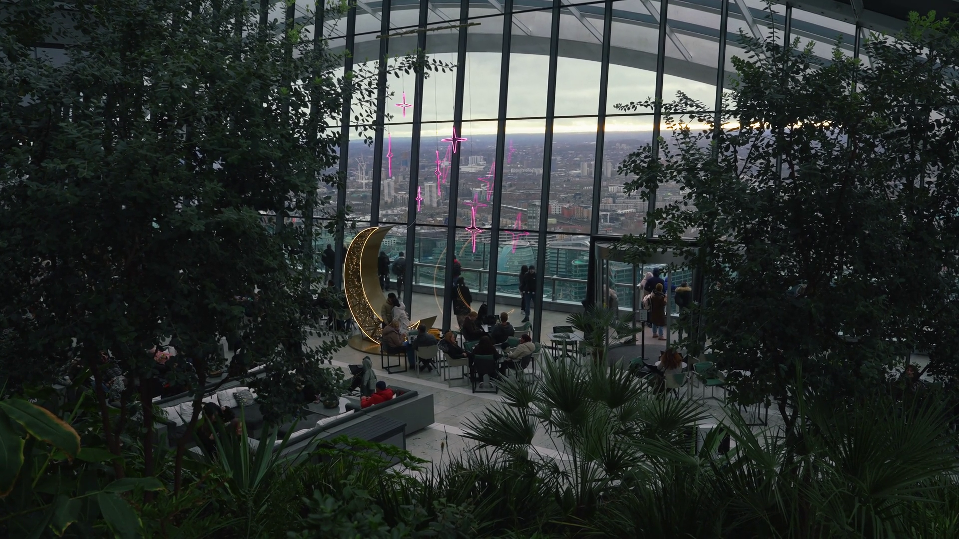 Visitors Enjoy Panoramic City Views From Sky Stock Footage SBV ...