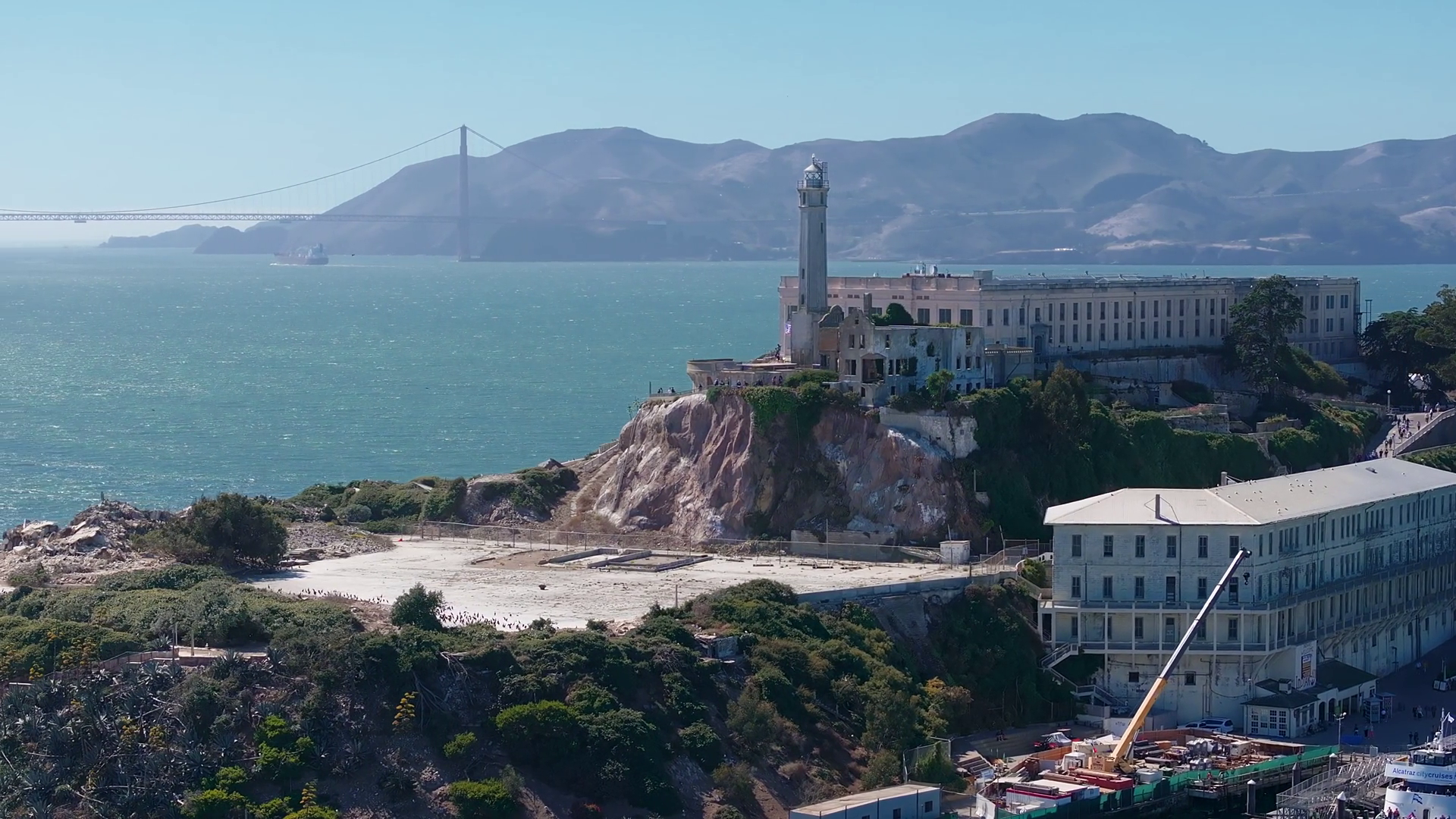 Aerial View Of Alcatraz Island In San Stock Footage SBV-348721790 ...