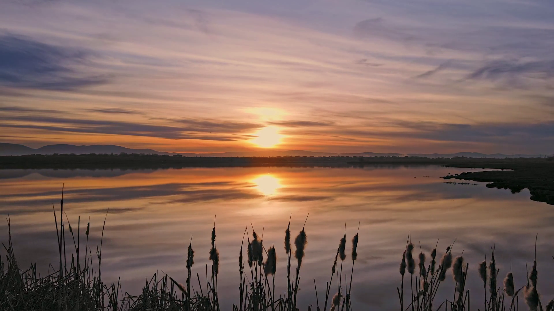 Lake At Golden Sunset Reflections On Water Stock Footage SBV-348401438 ...