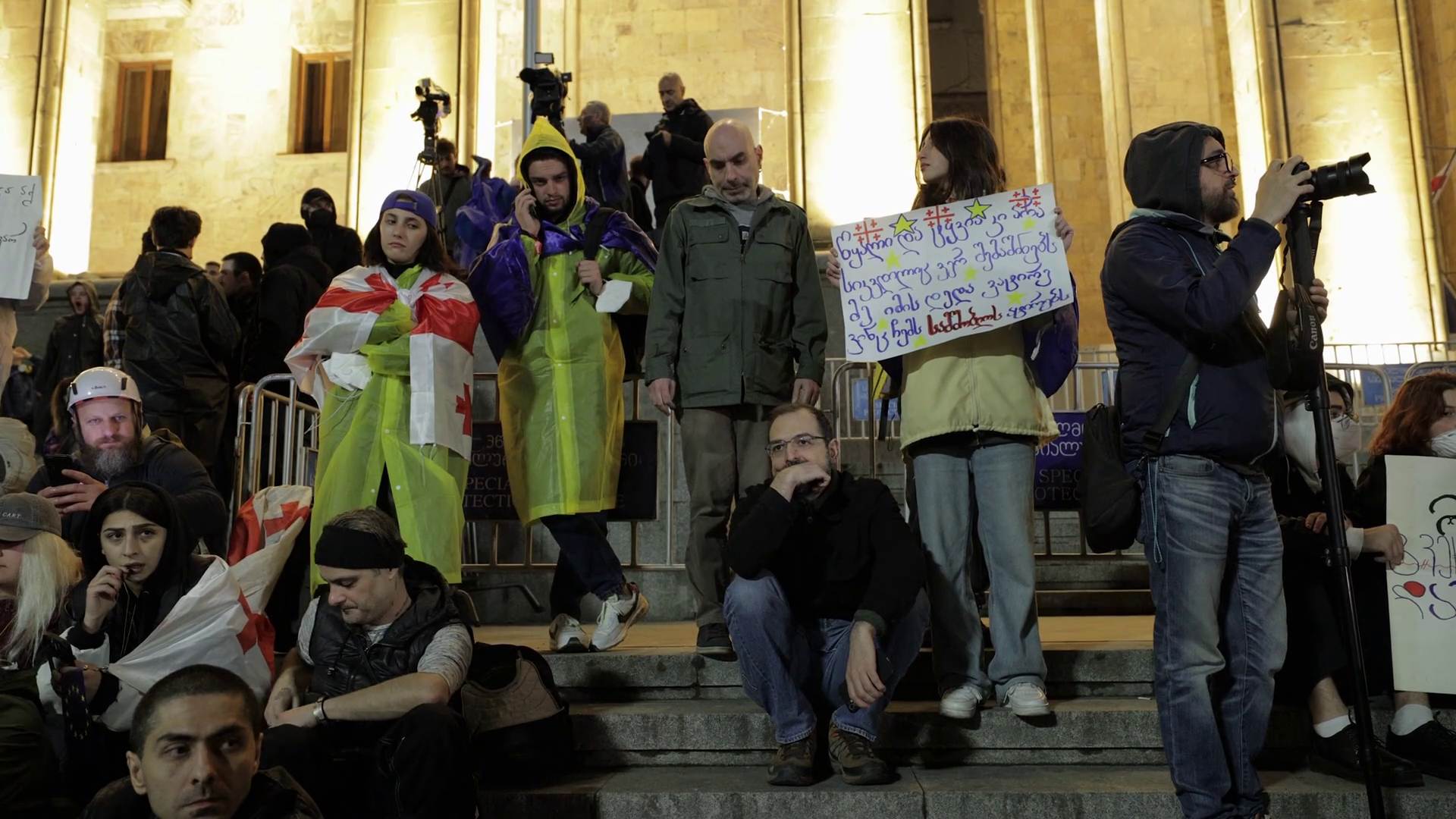 Tbilisi Georgia - 12th May 2024: Protestors Stock Footage SBV-349027356 ...