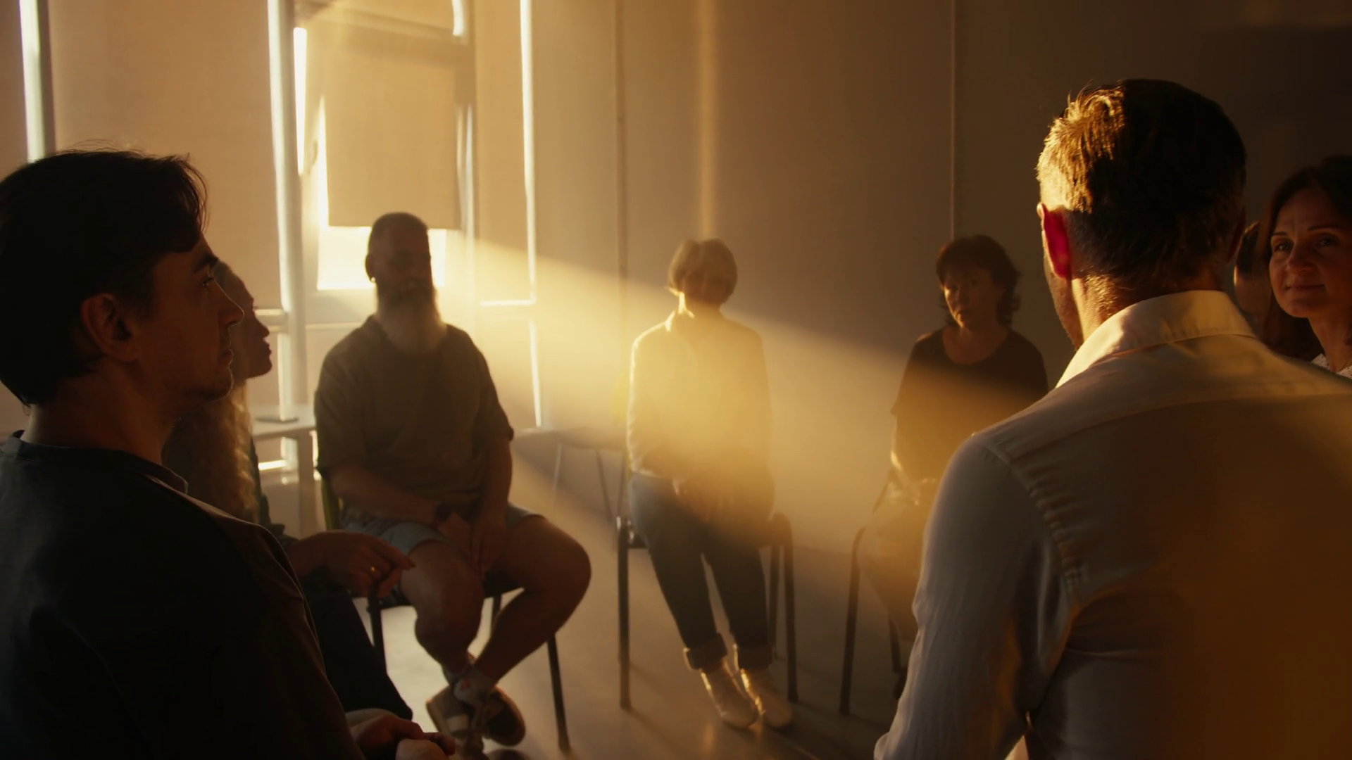 Group Therapy Session In Participants Sit In Stock Footage SBV ...