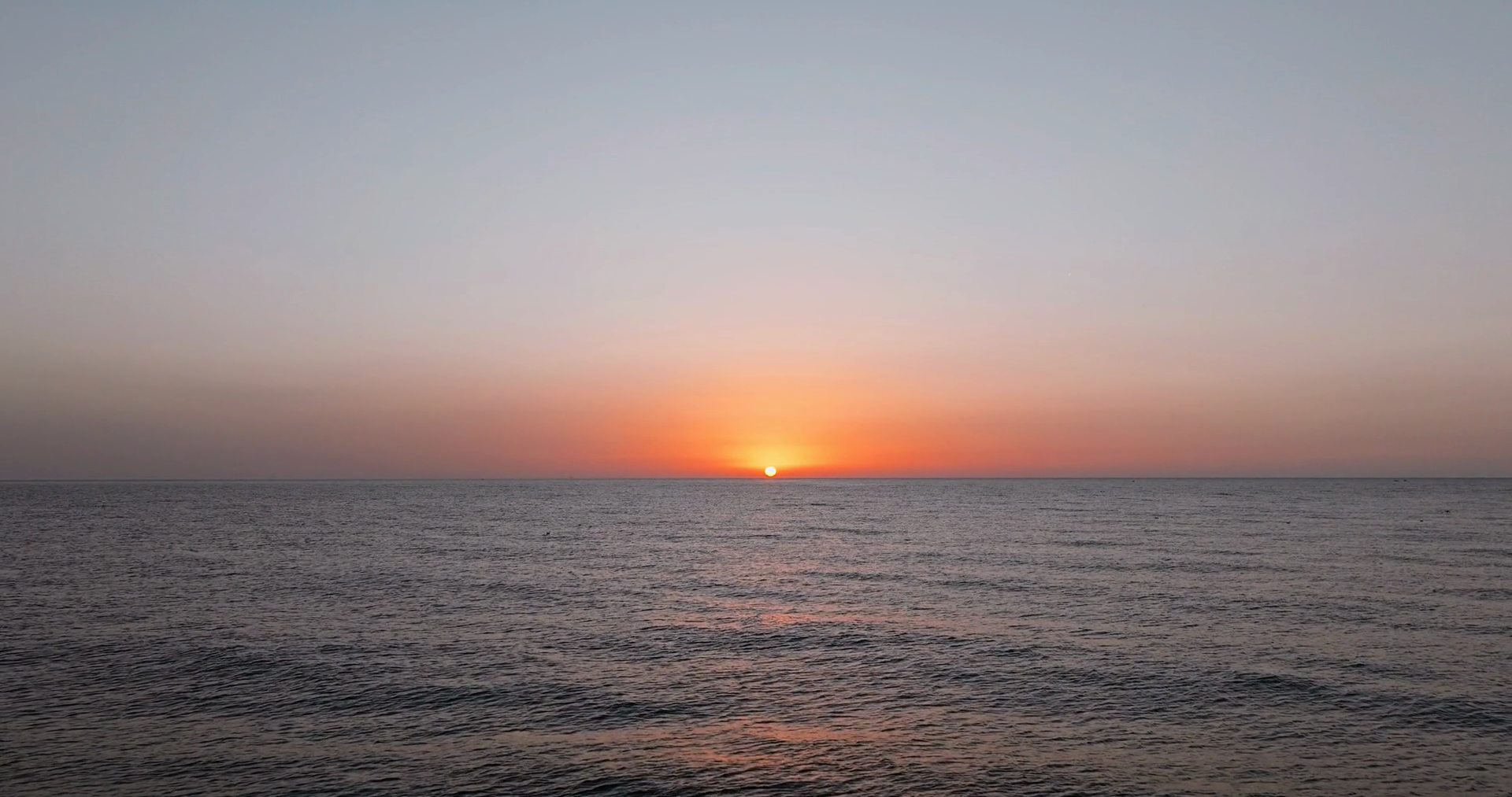 Sunrise Over Ocean With Deep Orange Sky Stock Footage SBV-351887588 ...
