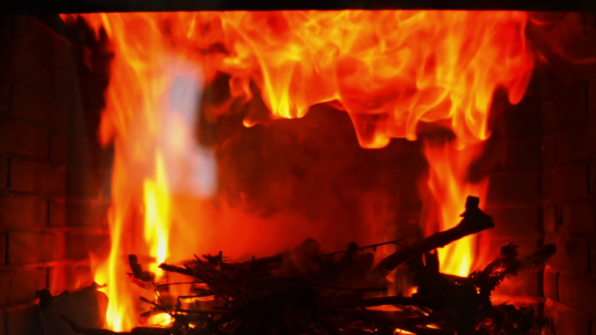 Close Up Of Red Flame Burning Wood In Stock Footage SBV-352204202 ...