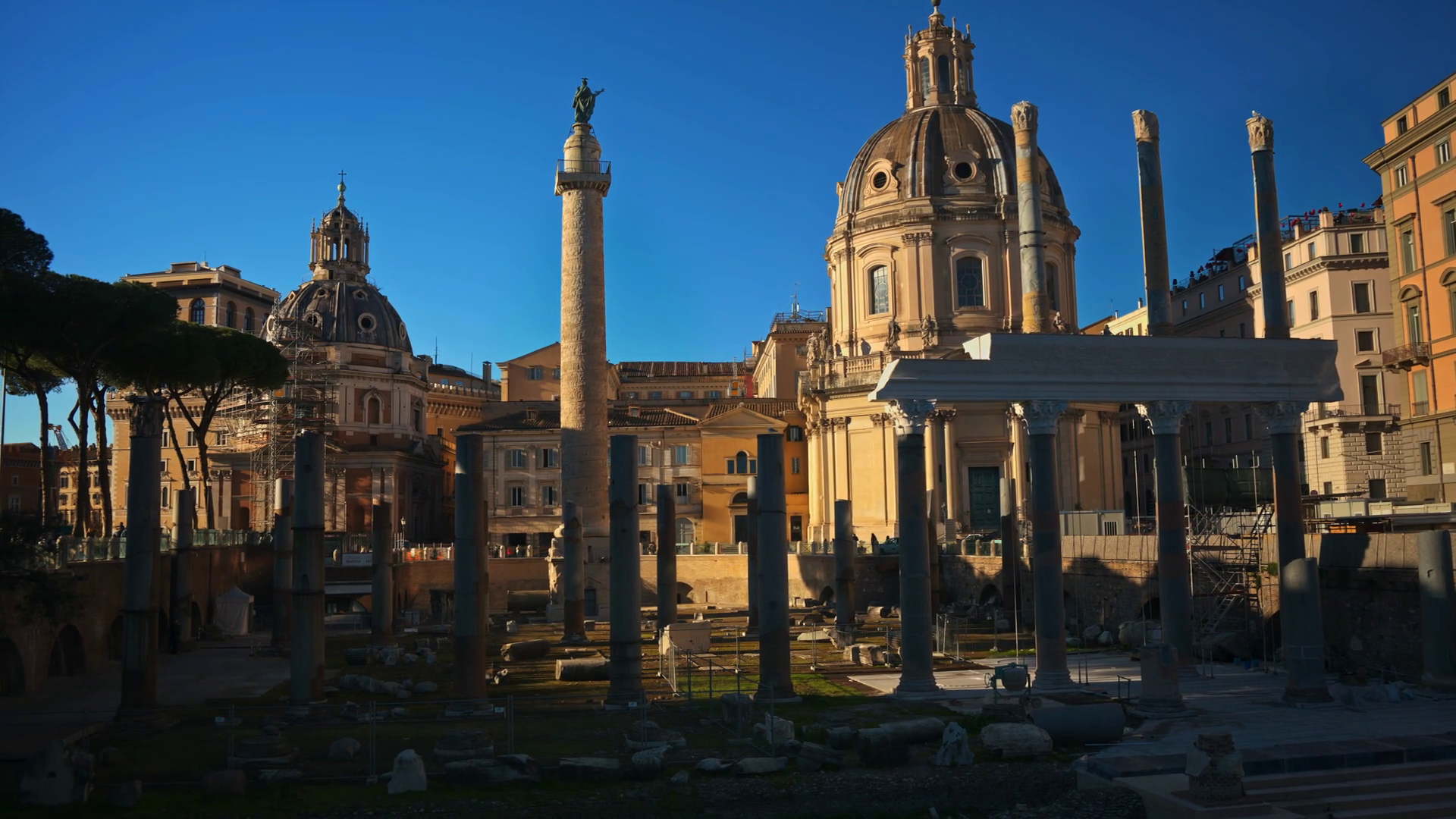 Ruins Of Roman Forum At Sunset In Rome Italy Stock Footage SBV ...