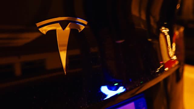 Tesla Night Stock Footage: Royalty-Free Video Clips - Storyblocks