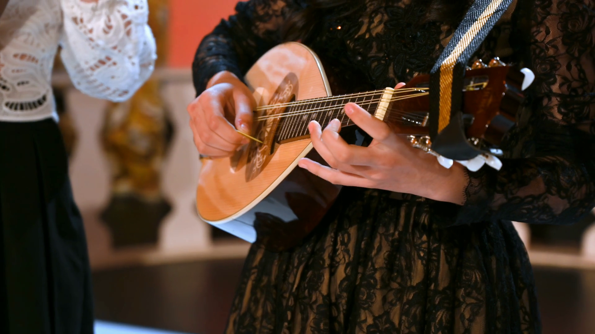 Close-up Of Two Women Playing Mandolin Stock Footage SBV-352362914 ...