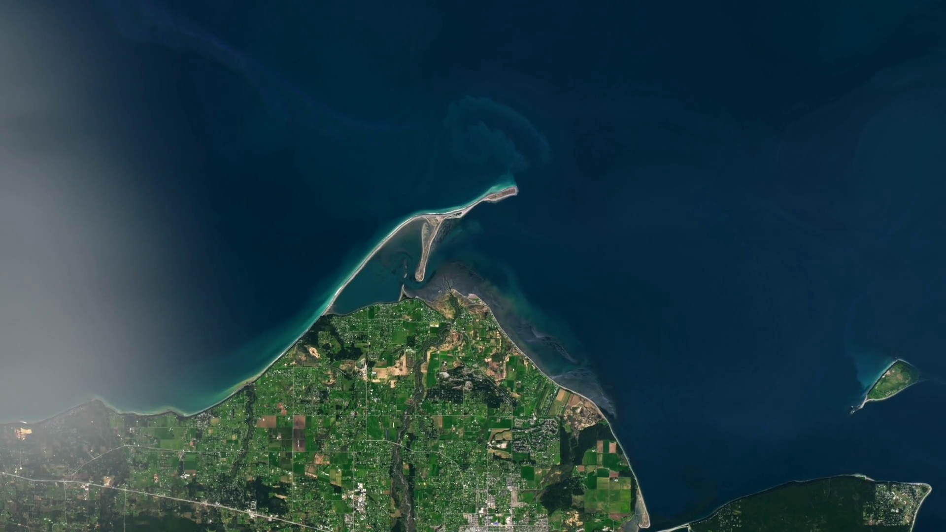Dungeness Spit Scenic Coast Aerial Satellite Stock Motion Graphics SBV ...