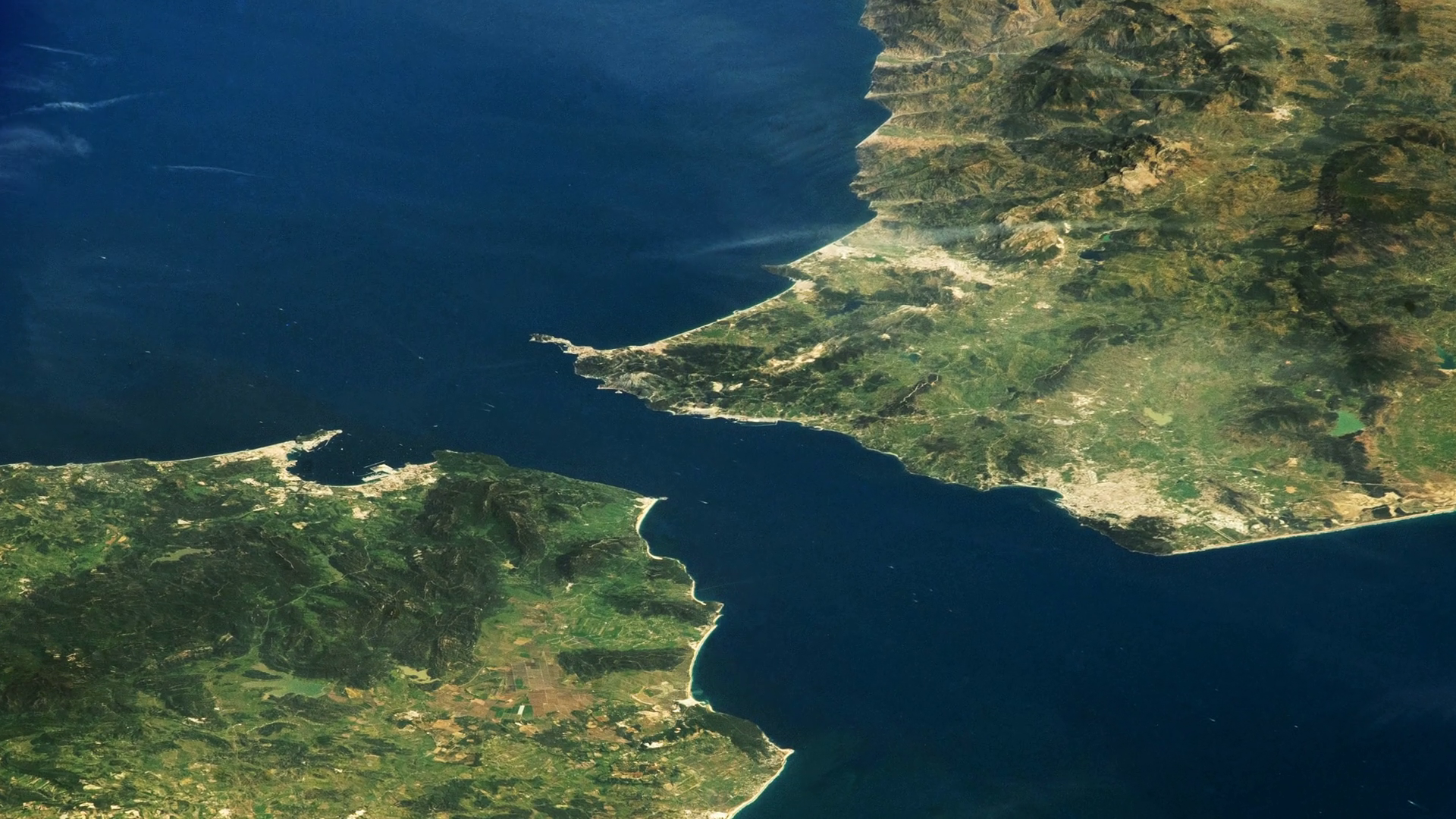 Strait Of Gibraltar Aerial View From Stock Footage SBV-348568783 ...