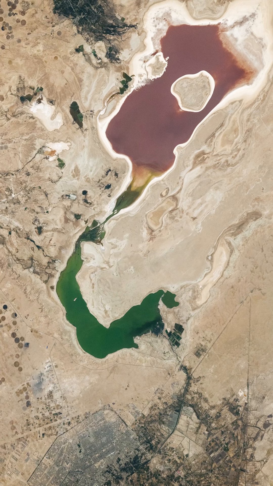 Satellite View Of Milh Razazah Lake Iraq Stock Footage SBV-353609196 ...
