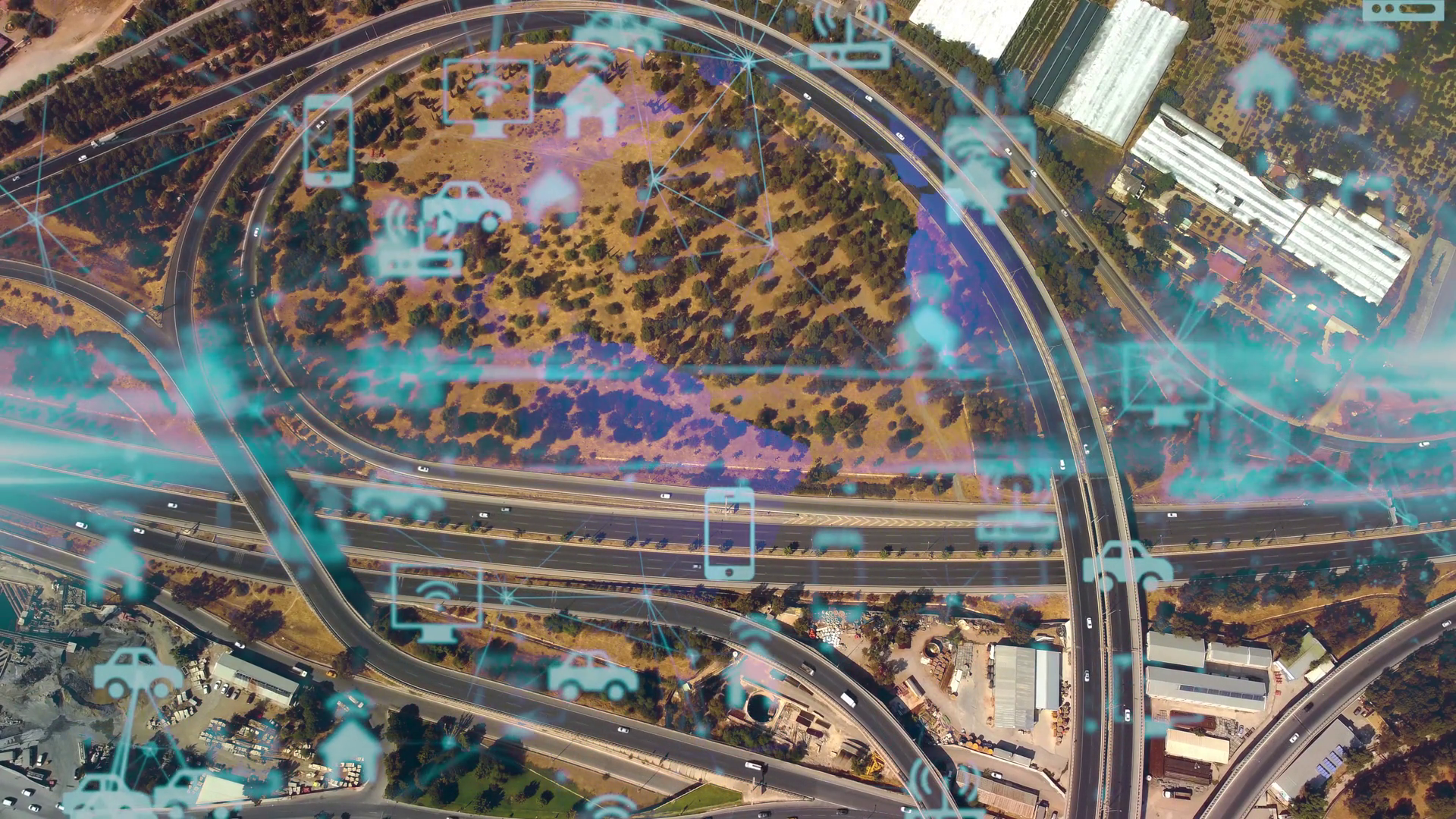 Futuristic Smart Traffic Control Intelligent Stock Footage SBV ...
