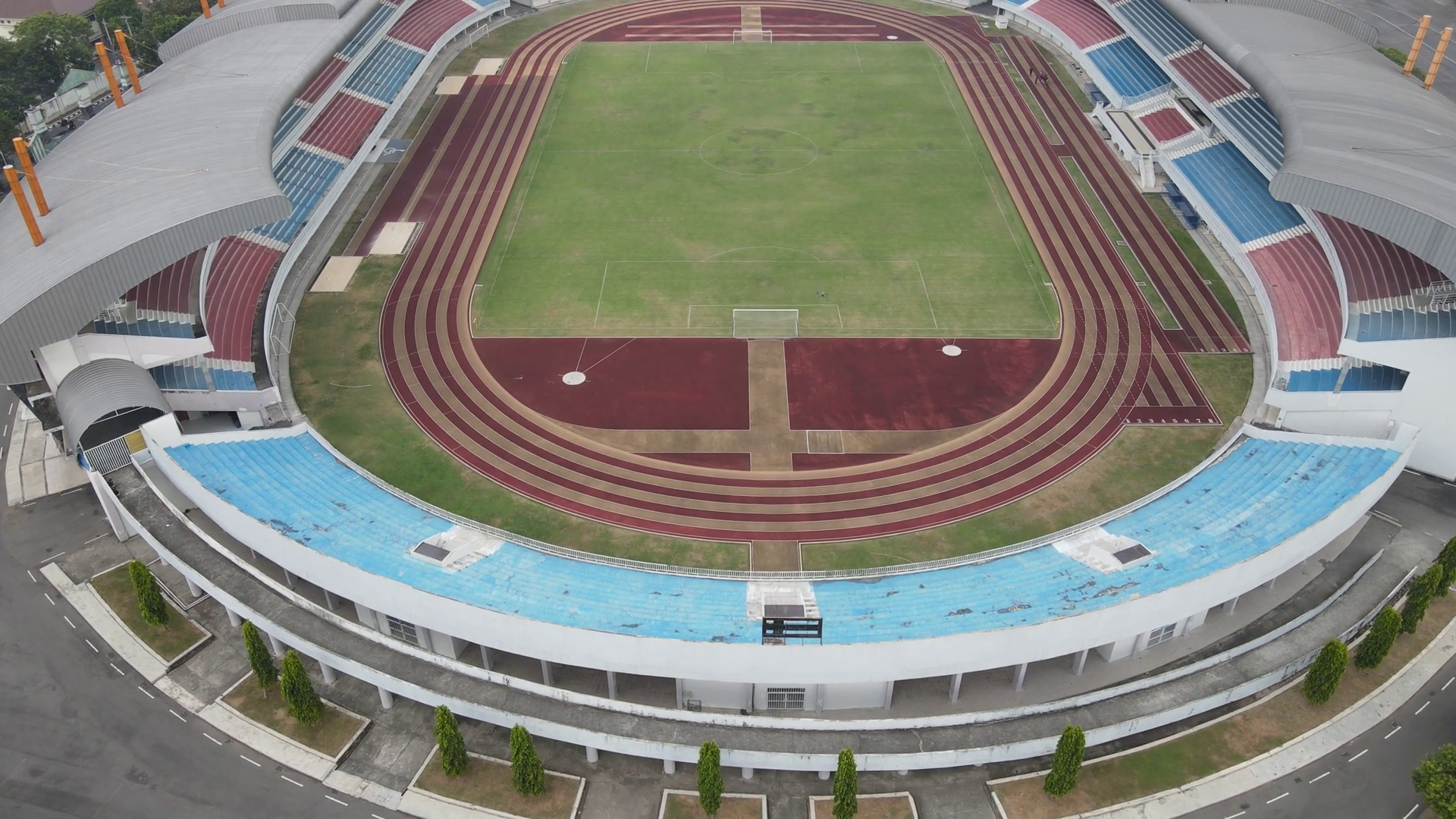 Aerial View Of Landmark Stadium Mandala Stock Footage SBV-347762453 ...