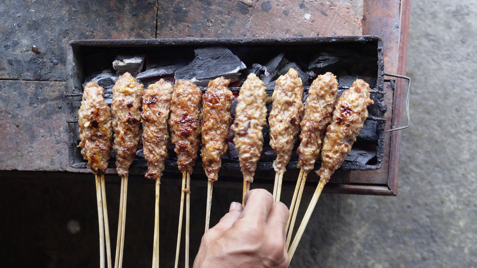 Sate Buntel Satay Buntel Is Satay Made From Stock Footage SBV-347675227 ...